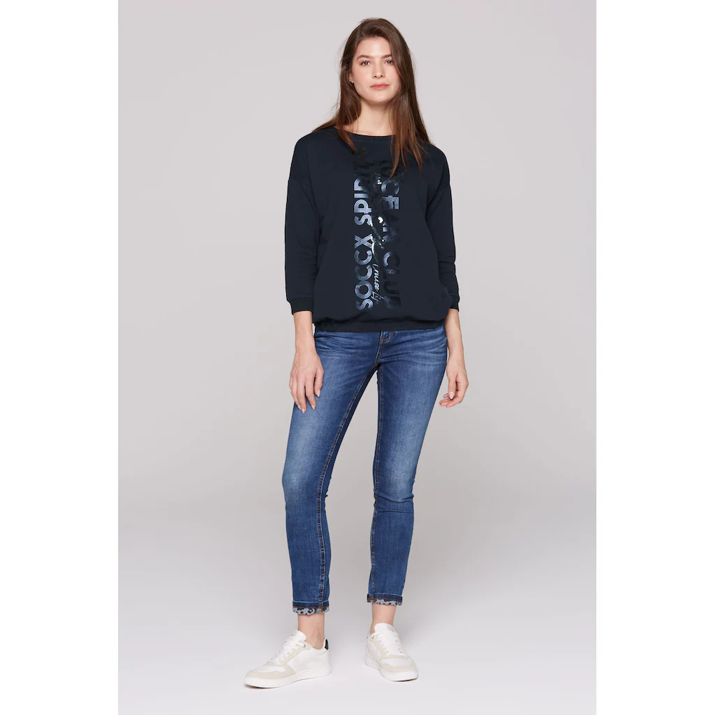 SOCCX Sweater Mit Gummizug Im Saum