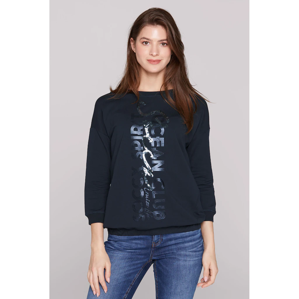 SOCCX Sweater mit Gummizug im Saum