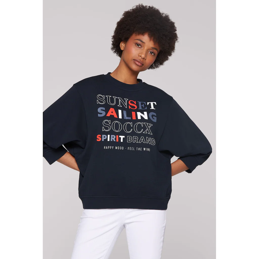 SOCCX Sweater mit verkürzten Ärmeln