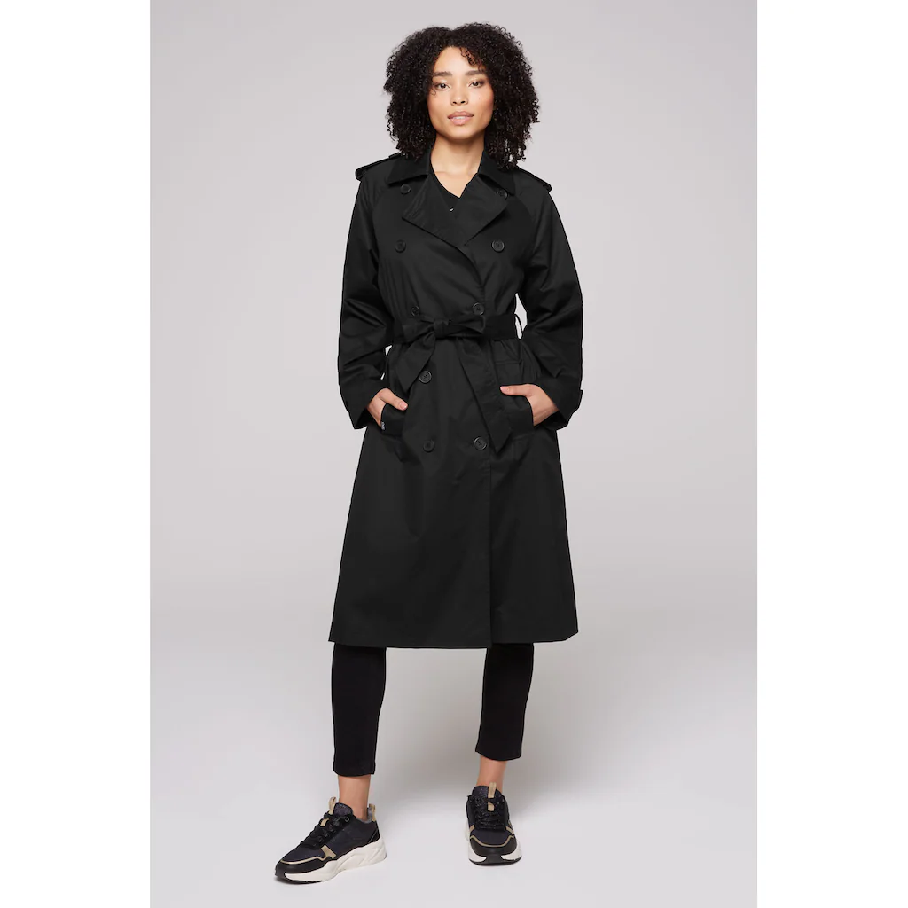 SOCCX Trenchcoat Mit Knopfriegel An Schultern & Ärmelsaum