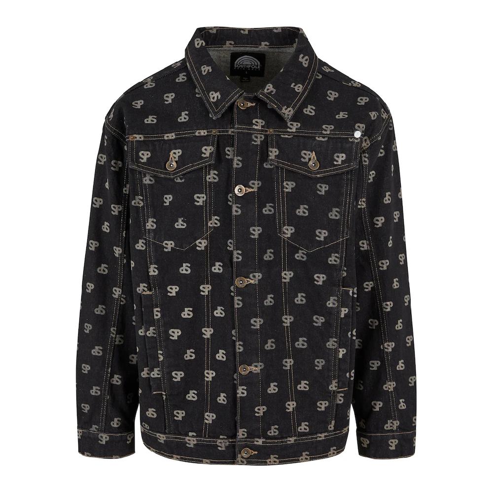 Southpole Jeansjacke »Southpole Southpole Bleched AOP Denim Jacket« (1 St.) ohne Kapuze