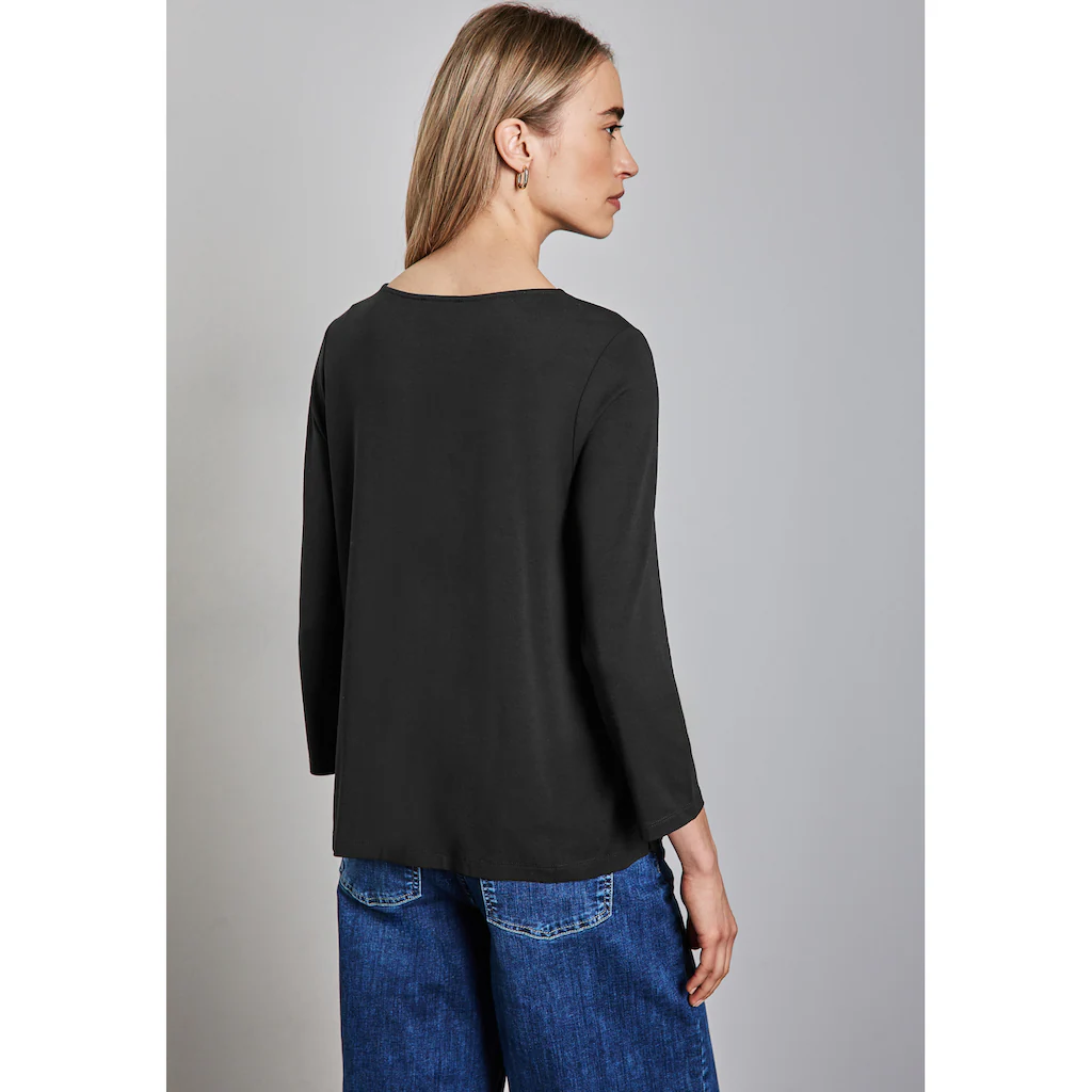 STREET ONE 3/4-Arm-Shirt Mit Cut-Out Ausschnitt
