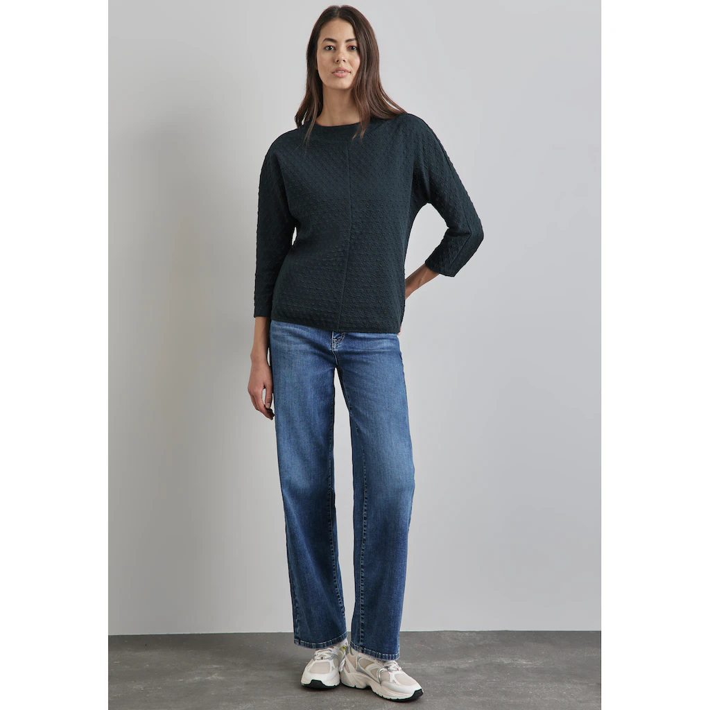 STREET ONE 3/4-Arm-Shirt Mit Strukturmuster