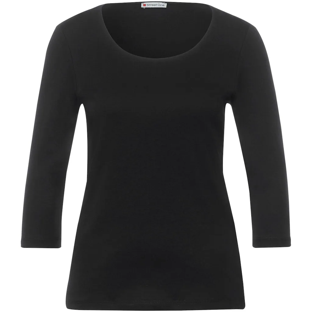 STREET ONE 3/4-Arm-Shirt »Style Pania« Mit Extra Futter An Der Vorderseite
