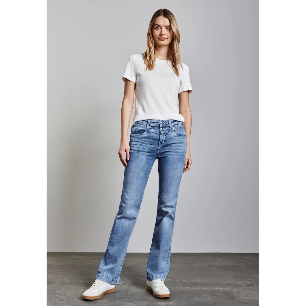 STREET ONE Bootcut-Jeans High Waist