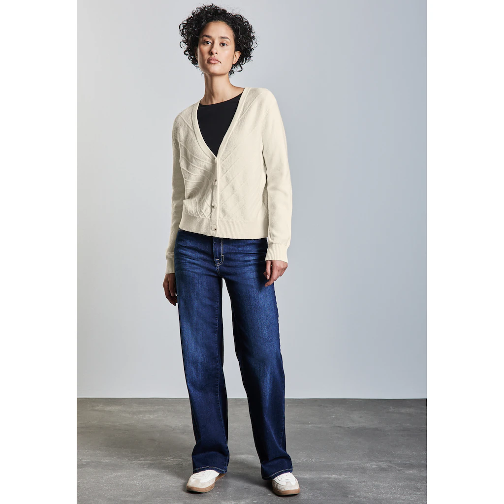 STREET ONE Cardigan Aus Softem Materialmix
