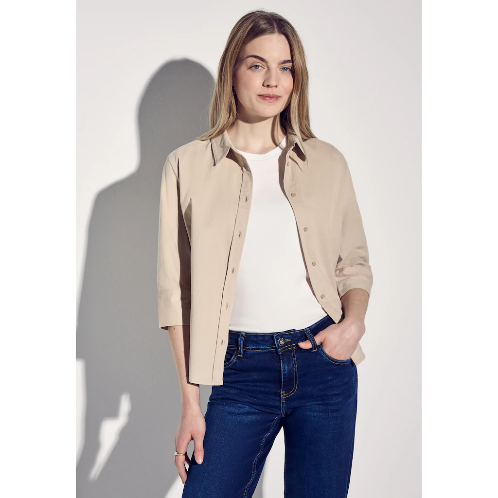STREET ONE Hemdbluse aus reiner Baumwolle