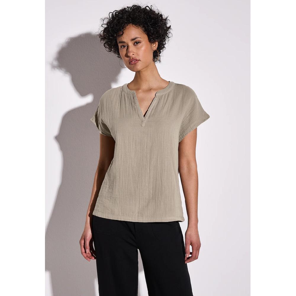 STREET ONE Hemdbluse aus reiner Baumwolle