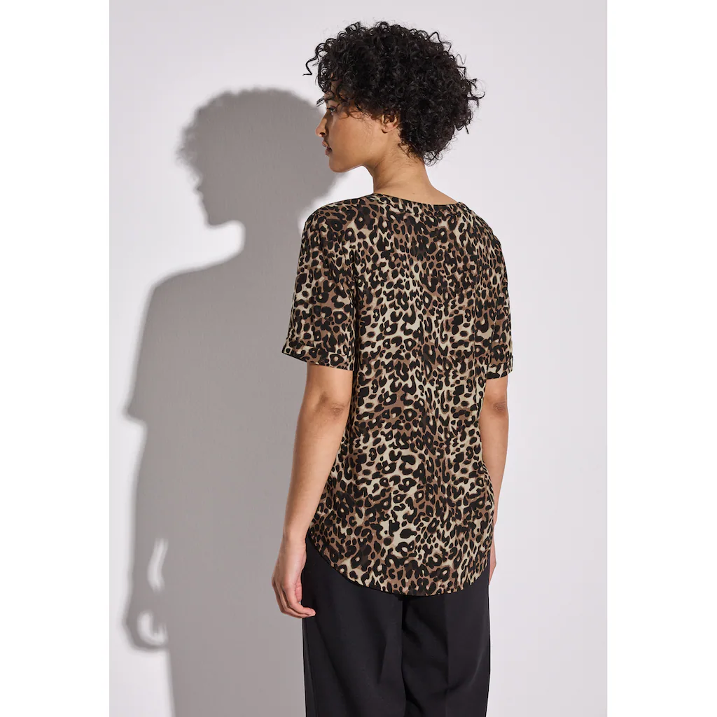 STREET ONE Hemdbluse Mit Geschlitztem Rundhalsausschnitt