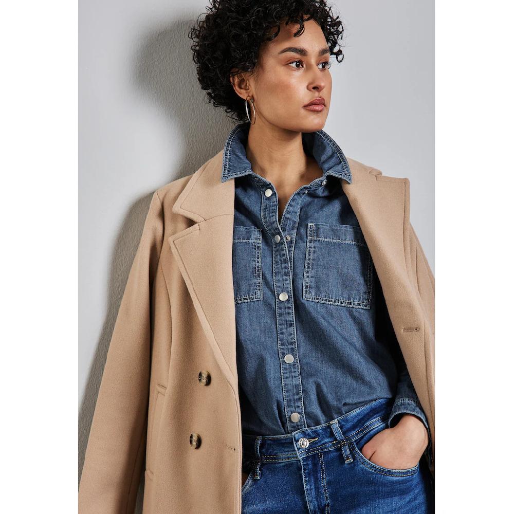 STREET ONE Jeansbluse Mit Druckknöpfen