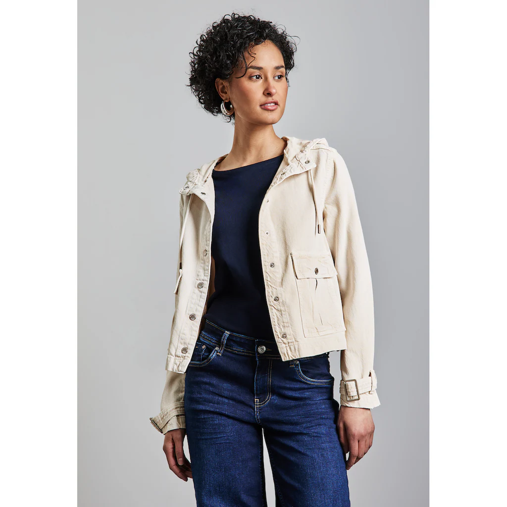 STREET ONE Jeansjacke mit Kapuze mit Kapuze mit Tunnelzugband