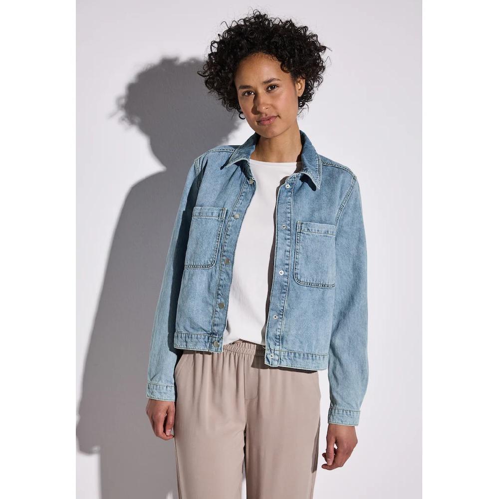 STREET ONE Jeansjacke Ohne Kapuze Mit Knopfleiste