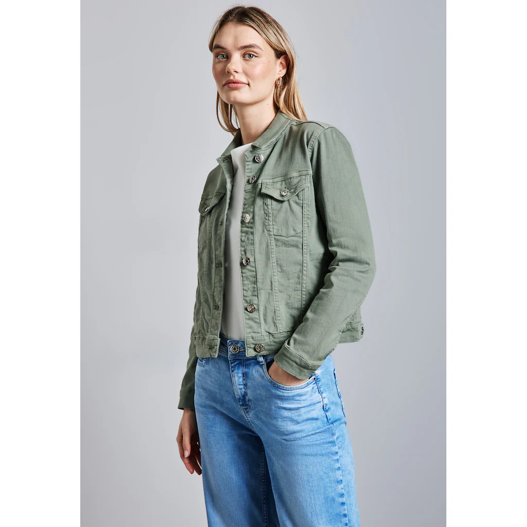 STREET ONE Jeansjacke Ohne Kapuze Mit Kragen