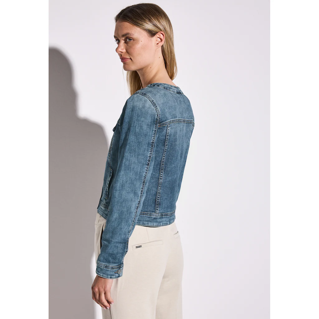 STREET ONE Jeansjacke Ohne Kapuze Mit Rundhalsausschnitt