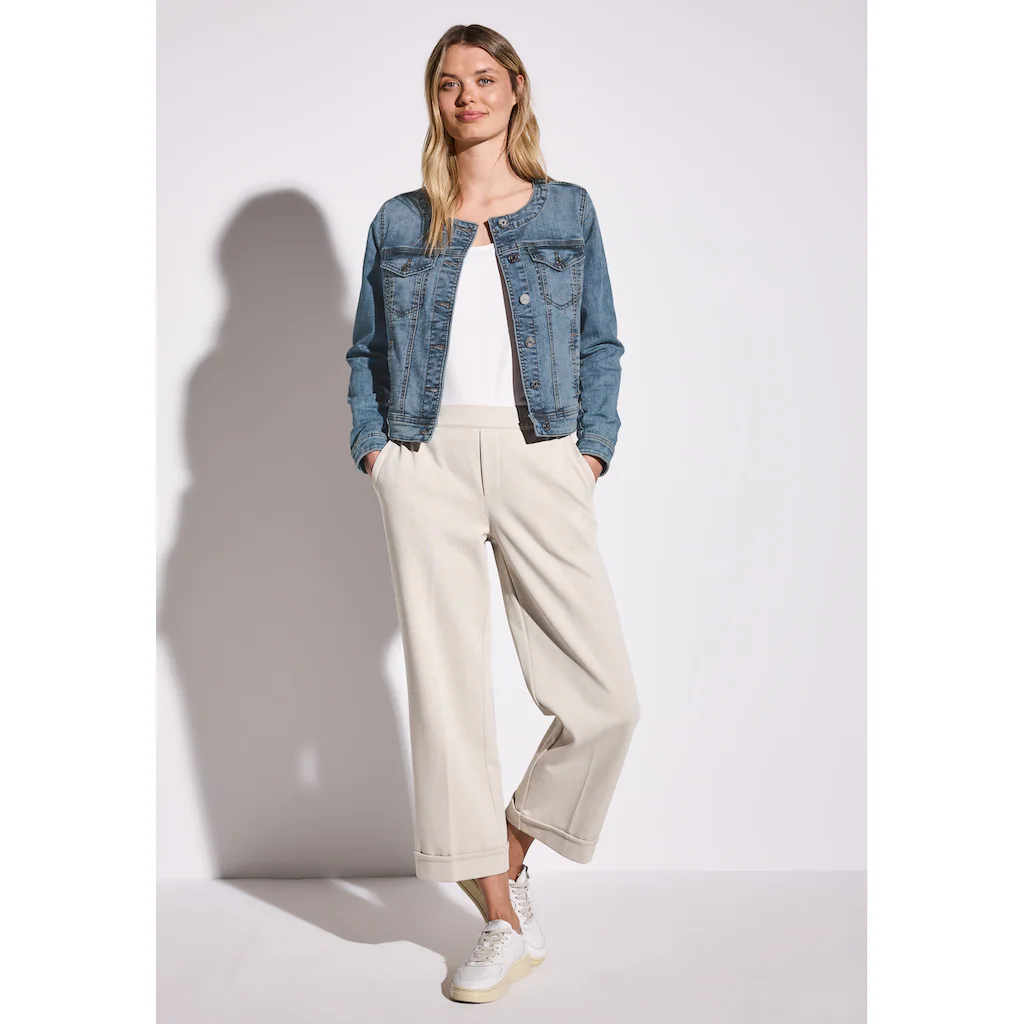 STREET ONE Jeansjacke Ohne Kapuze Mit Rundhalsausschnitt