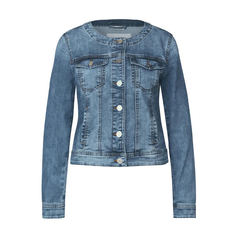 STREET ONE Jeansjacke Ohne Kapuze Mit Rundhalsausschnitt