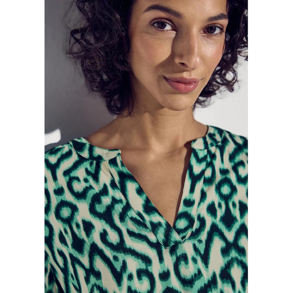 STREET ONE Kurzarmbluse Mit All-Over Print