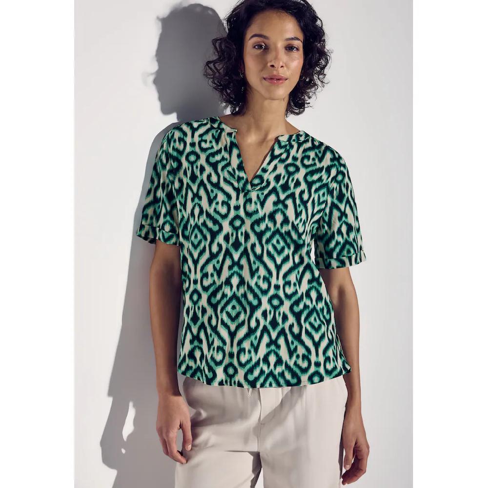 STREET ONE Kurzarmbluse mit All-Over Print