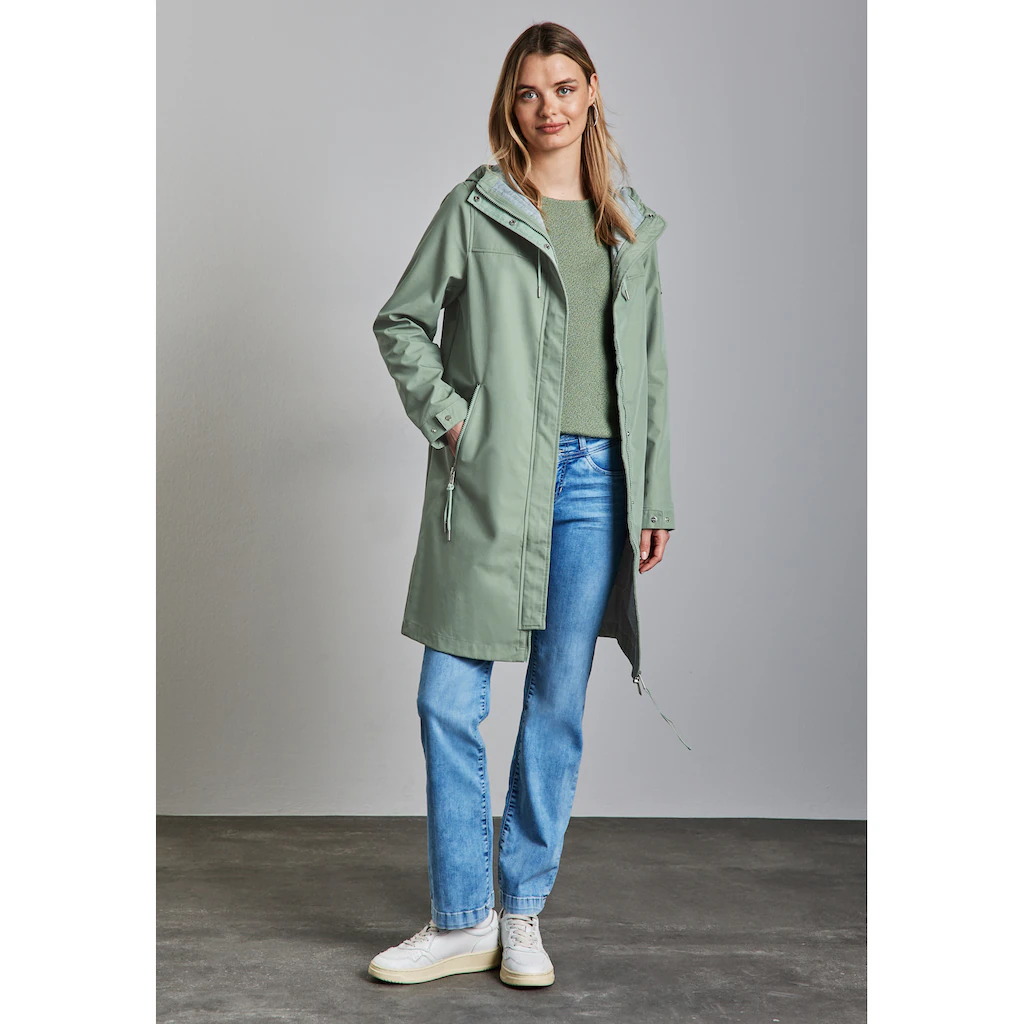 STREET ONE Kurzjacke Mit Kapuze Wasserabweisend