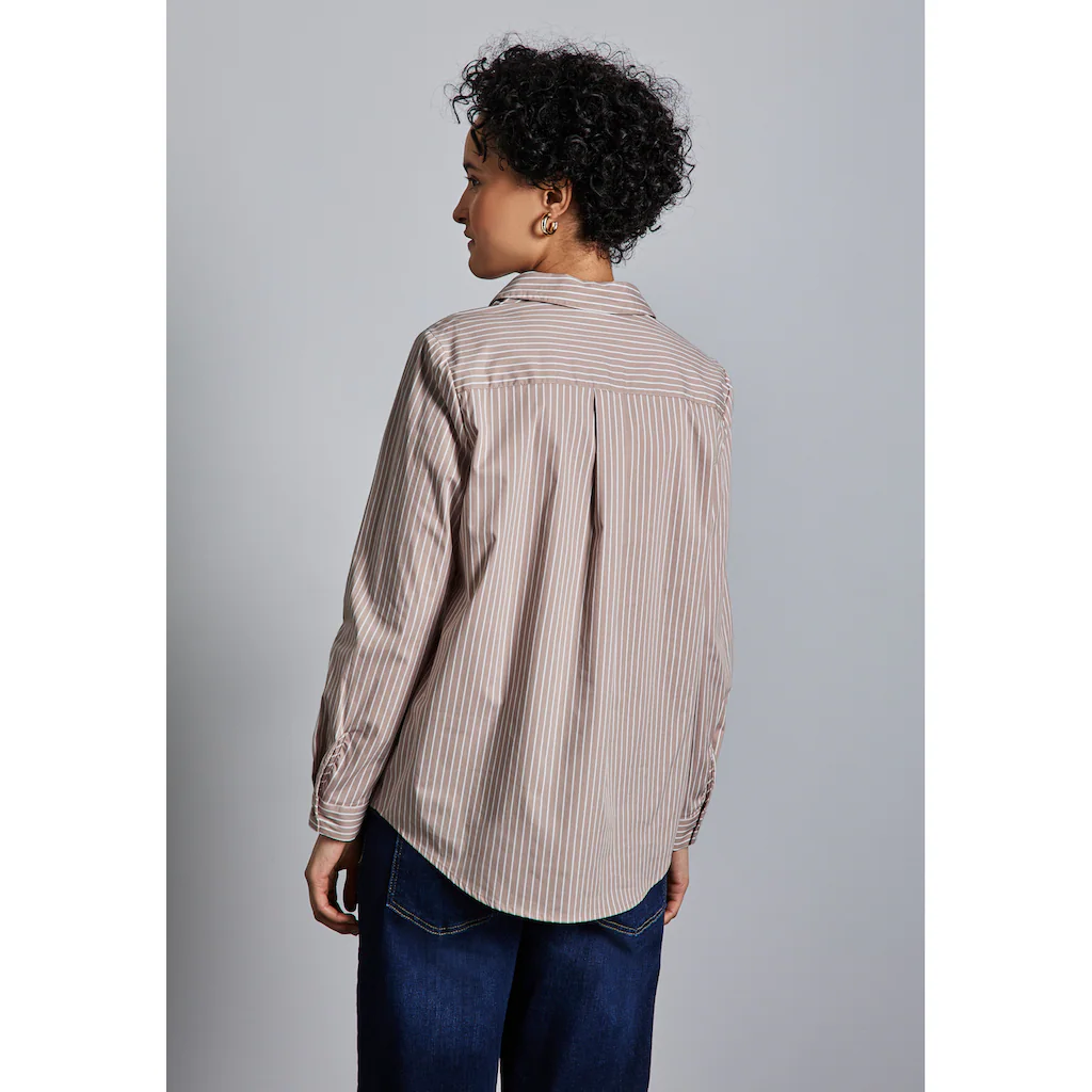 STREET ONE Langarmbluse Aus Baumwolle Mit Stretchanteil