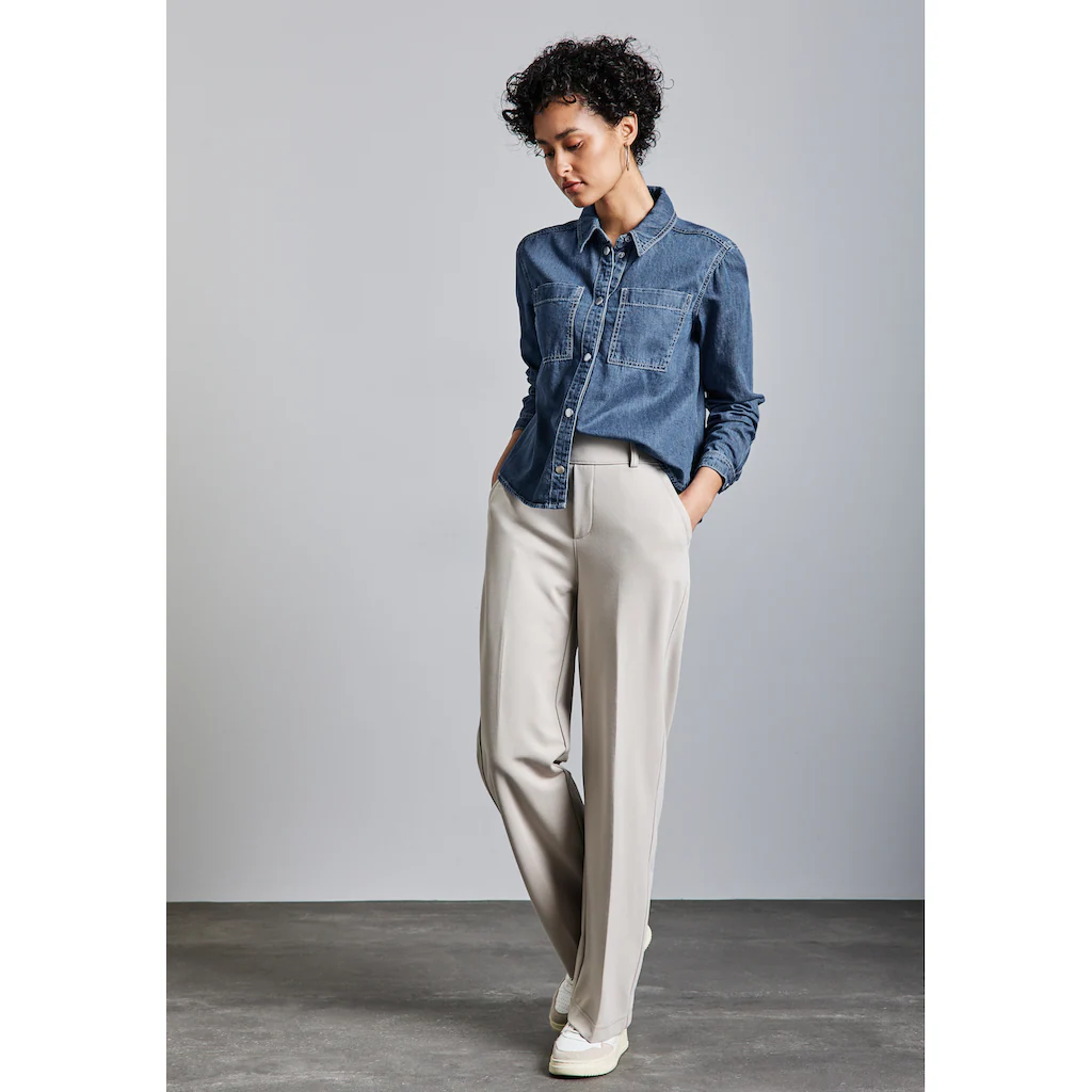 STREET ONE Langarmbluse Aus Reiner Baumwolle