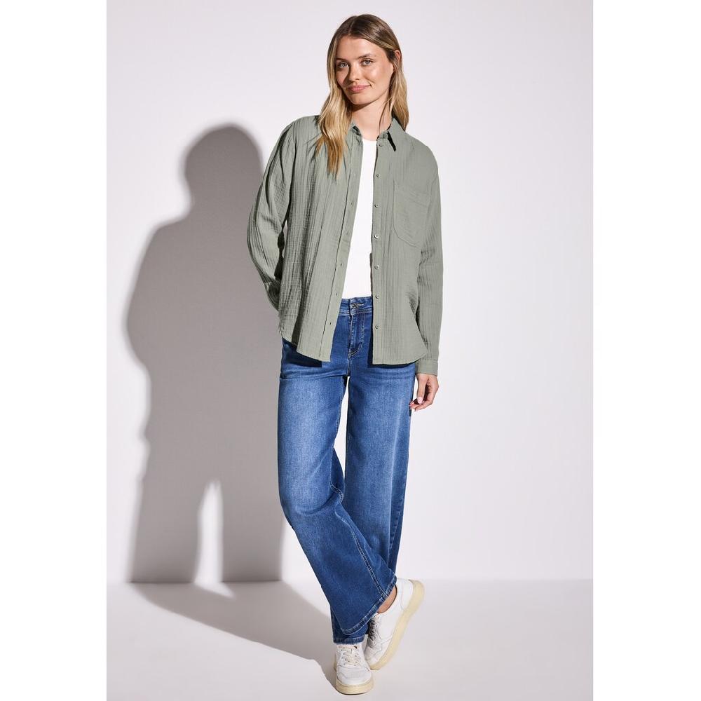 STREET ONE Langarmbluse Aus Reiner Baumwolle