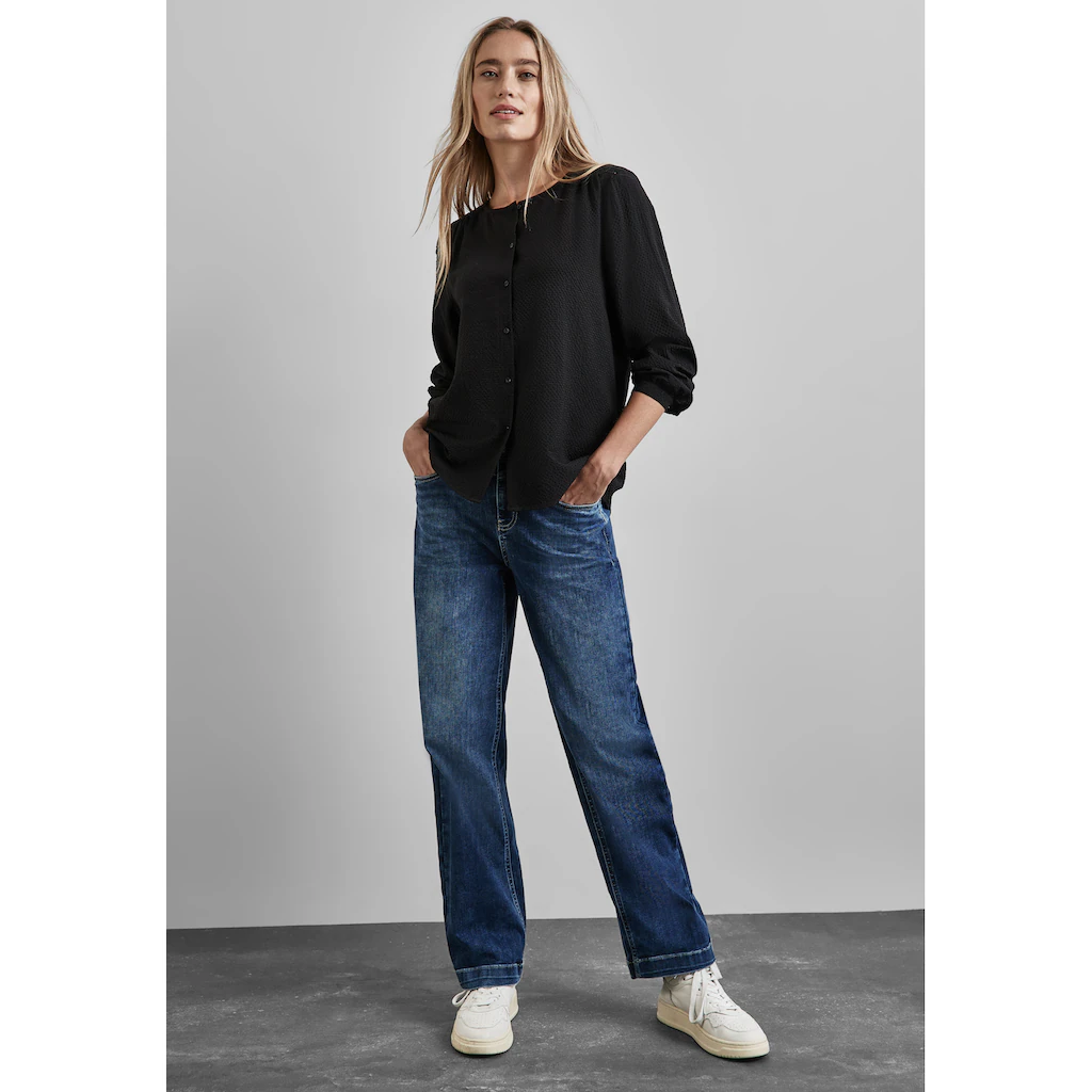 STREET ONE Langarmbluse Aus Softem Materialmix