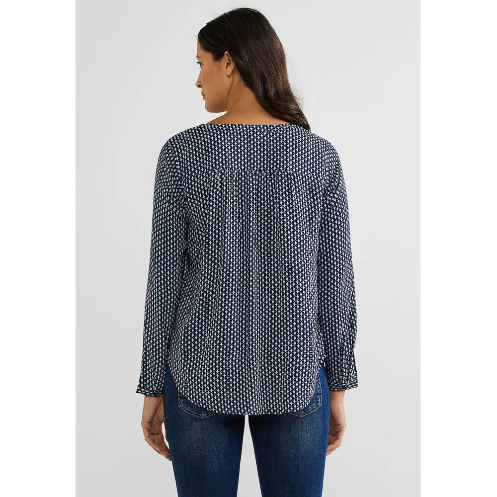 STREET ONE Langarmbluse »Bamika Minimal« Mit Minimalprint Und Knopfleiste