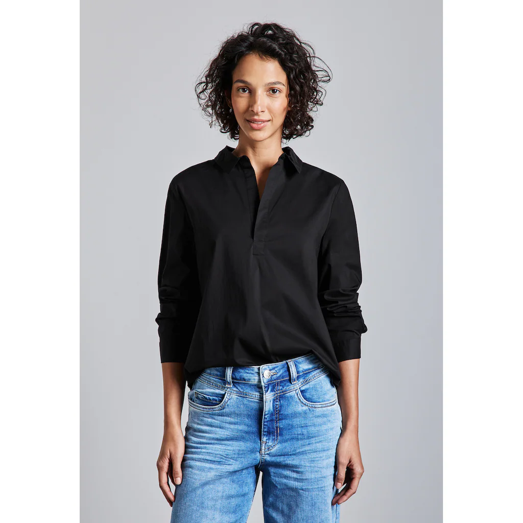 STREET ONE Langarmbluse im soften Baumwoll-Mix