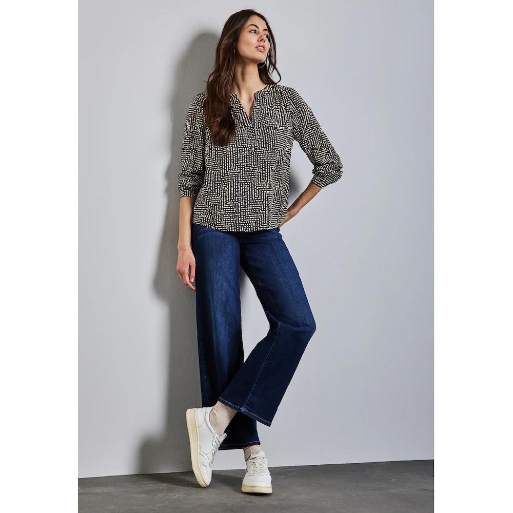 STREET ONE Langarmbluse Mit All-Over Print