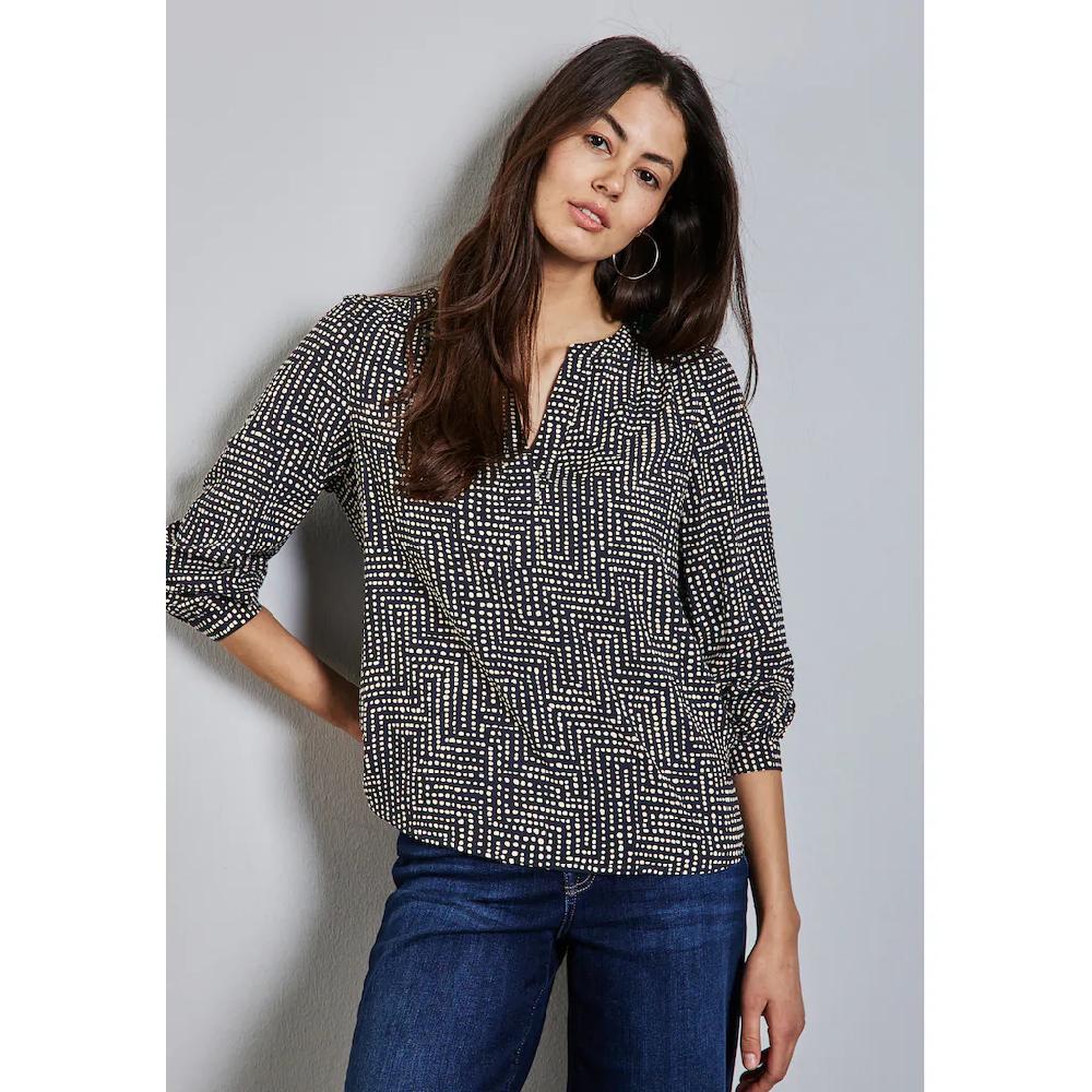 STREET ONE Langarmbluse mit All-Over Print