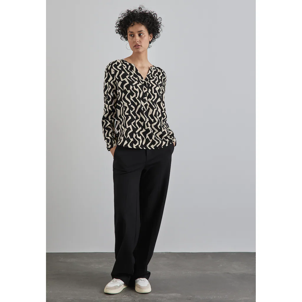 STREET ONE Langarmbluse Mit Knopf Details