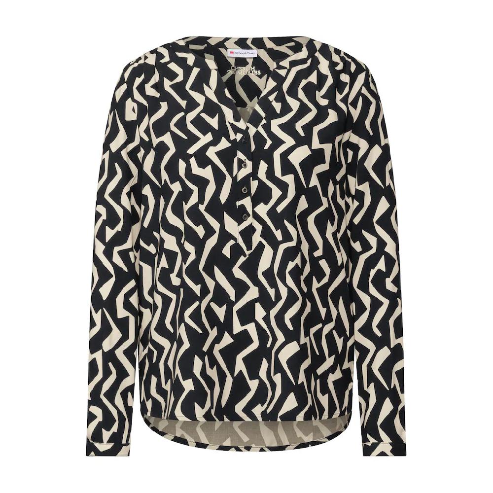 STREET ONE Langarmbluse Mit Knopf Details