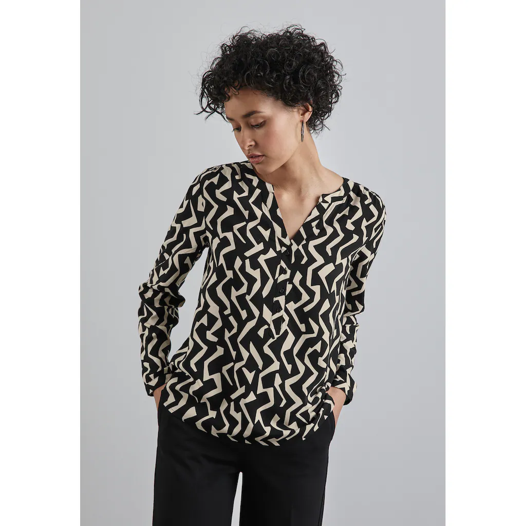 STREET ONE Langarmbluse mit Knopf Details