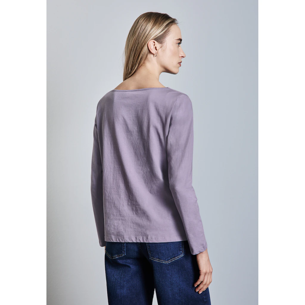 STREET ONE Langarmshirt Aus Reiner Baumwolle