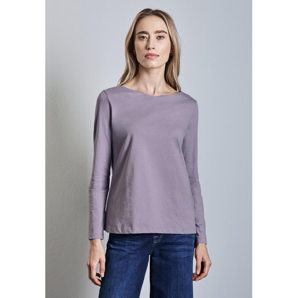 STREET ONE Langarmshirt aus reiner Baumwolle