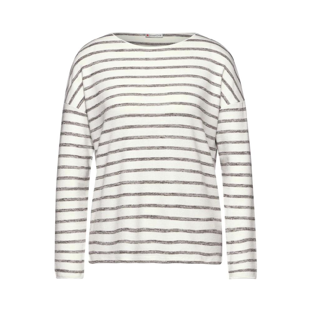 STREET ONE Langarmshirt Aus Softem Materialmix