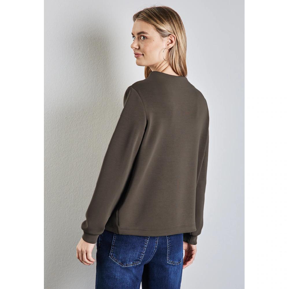 STREET ONE Langarmshirt Aus Softem Materialmix