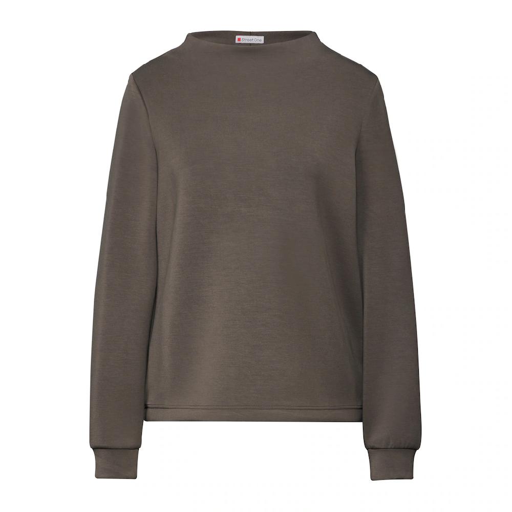 STREET ONE Langarmshirt Aus Softem Materialmix