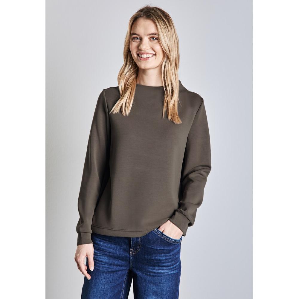 STREET ONE Langarmshirt aus softem Materialmix