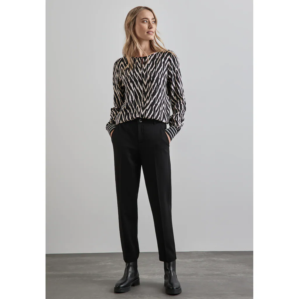 STREET ONE Langarmshirt Mit Cut-Out Detail