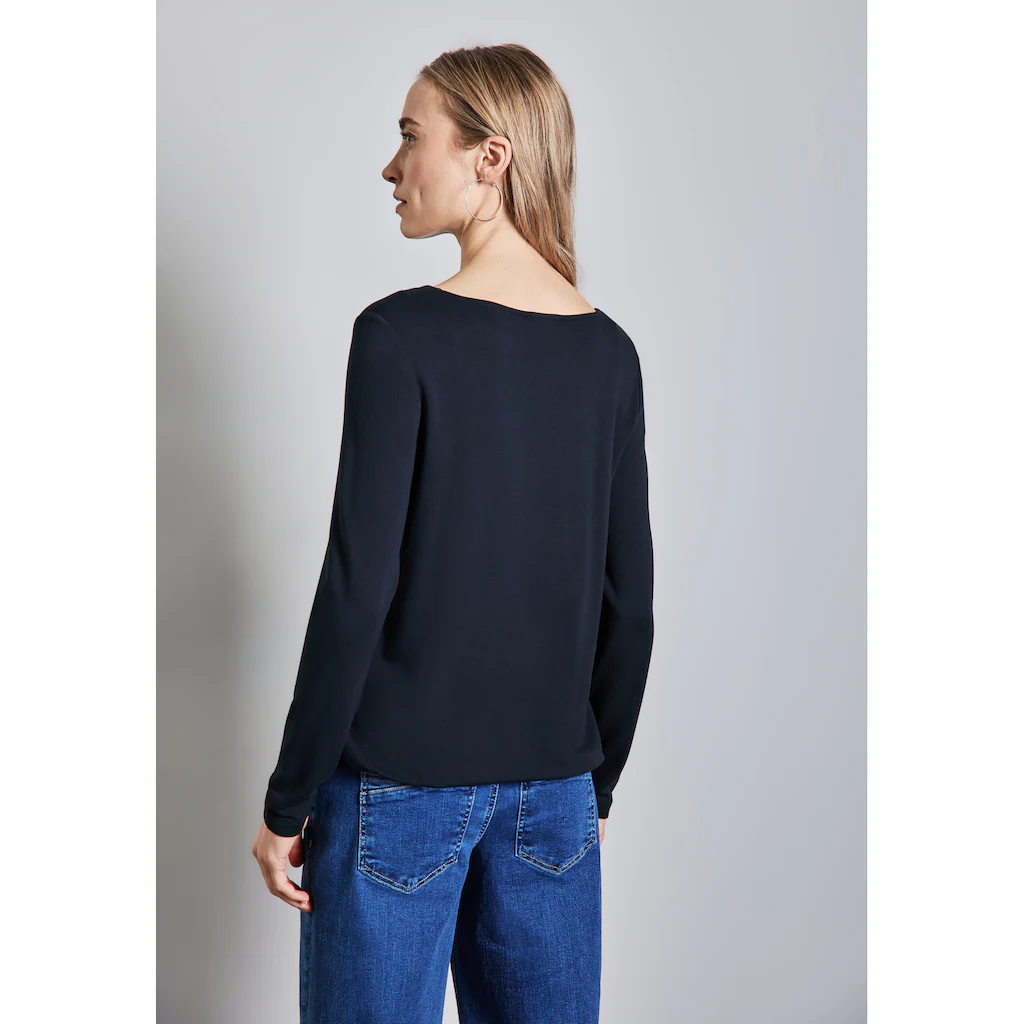 STREET ONE Langarmshirt Mit Elastiksaum