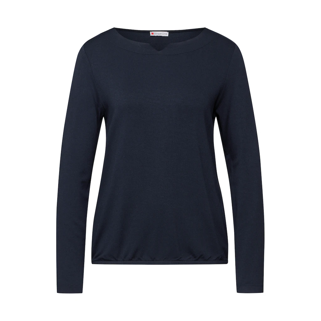 STREET ONE Langarmshirt Mit Elastiksaum