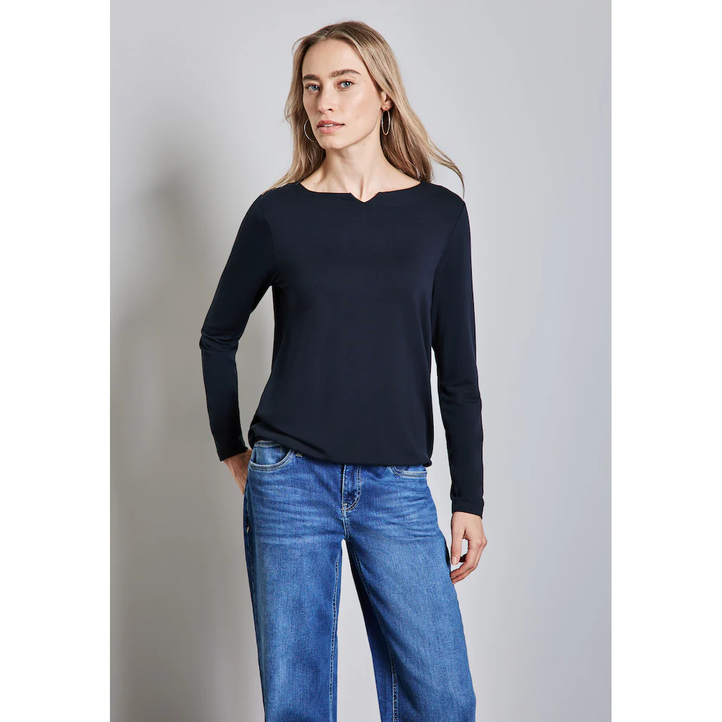 STREET ONE Langarmshirt mit Elastiksaum