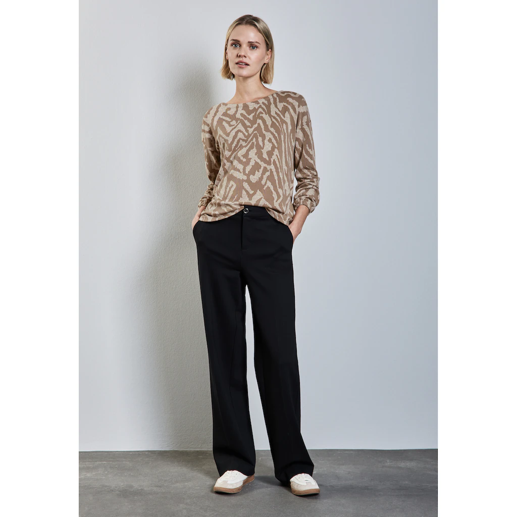 STREET ONE Langarmshirt Mit U-Boot-Ausschnitt