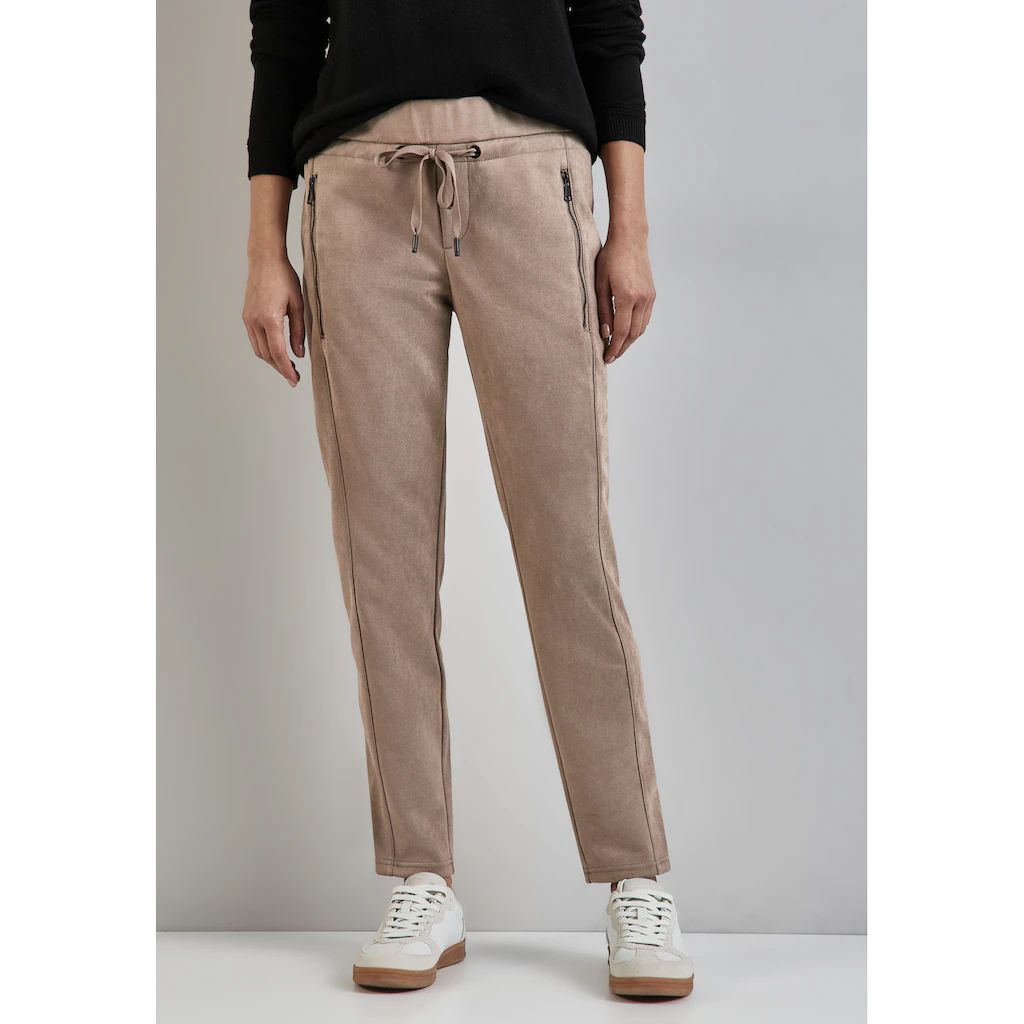 STREET ONE Lederimitathose im Joggstyle