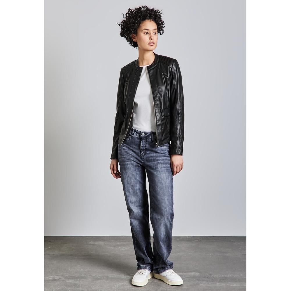 STREET ONE Lederimitatjacke Ohne Kapuze Mit Stehkragen