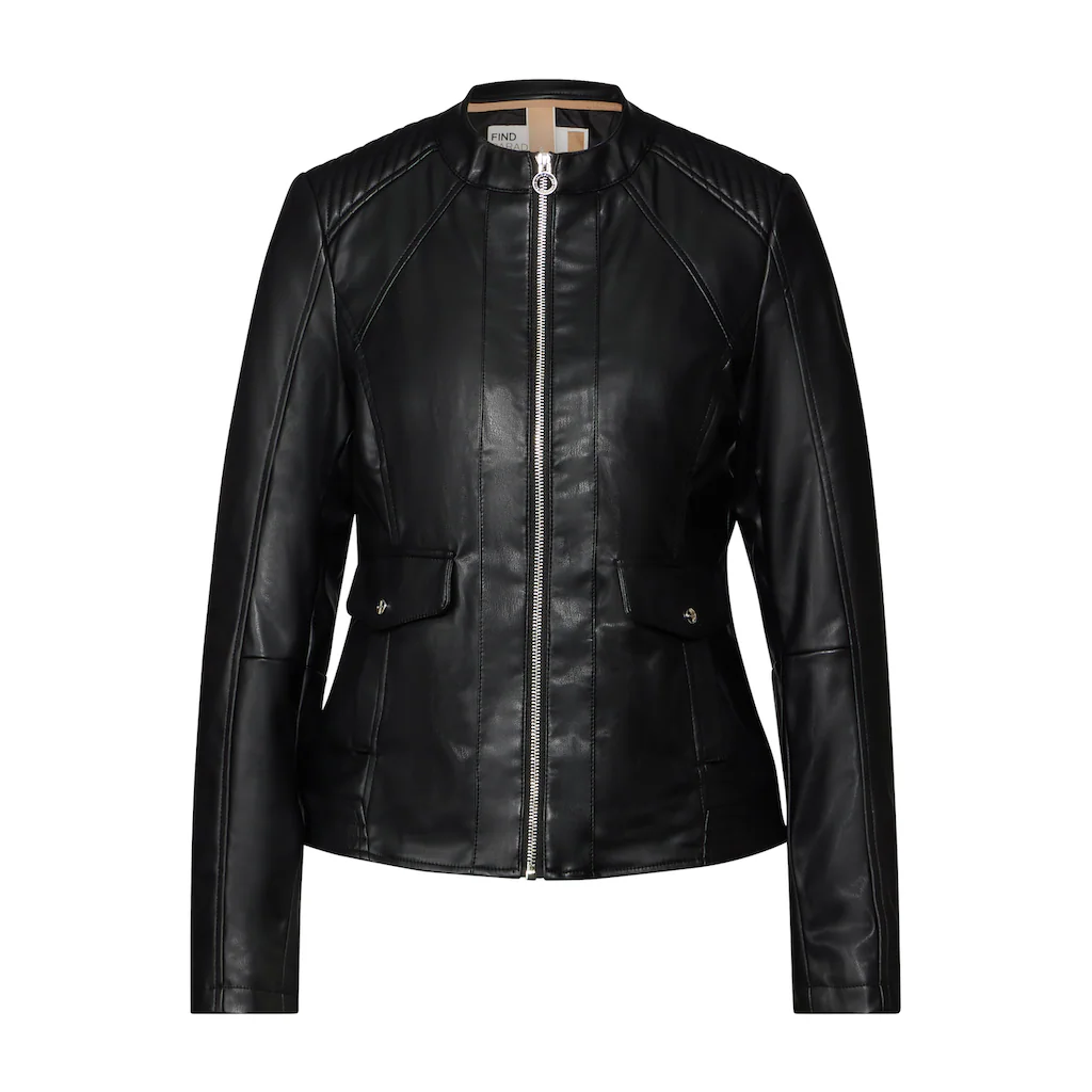 STREET ONE Lederimitatjacke Ohne Kapuze Mit Stehkragen