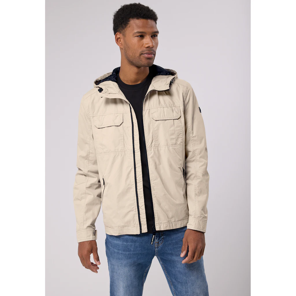 STREET ONE MEN Funktionsjacke mit Kapuze mit Kapuze mit Tunnelzugband