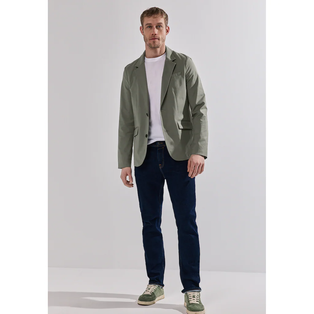 STREET ONE MEN Kurzjacke Ohne Kapuze Aus Softem Materialmix